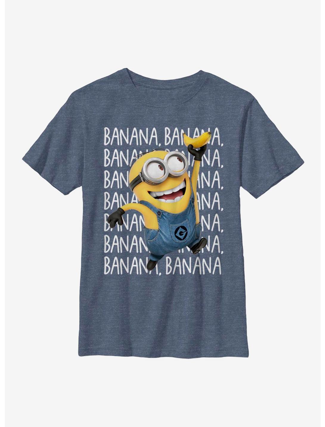 Despicable Me Minions Gone Bananas Youth T-Shirt, NAVY HTR, hi-res