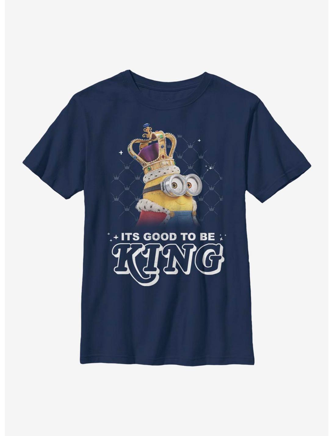 Despicable Me Minions Good To Be King Youth T-Shirt, NAVY, hi-res
