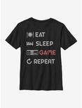 Nintendo Game Repeat Youth T-Shirt, BLACK, hi-res