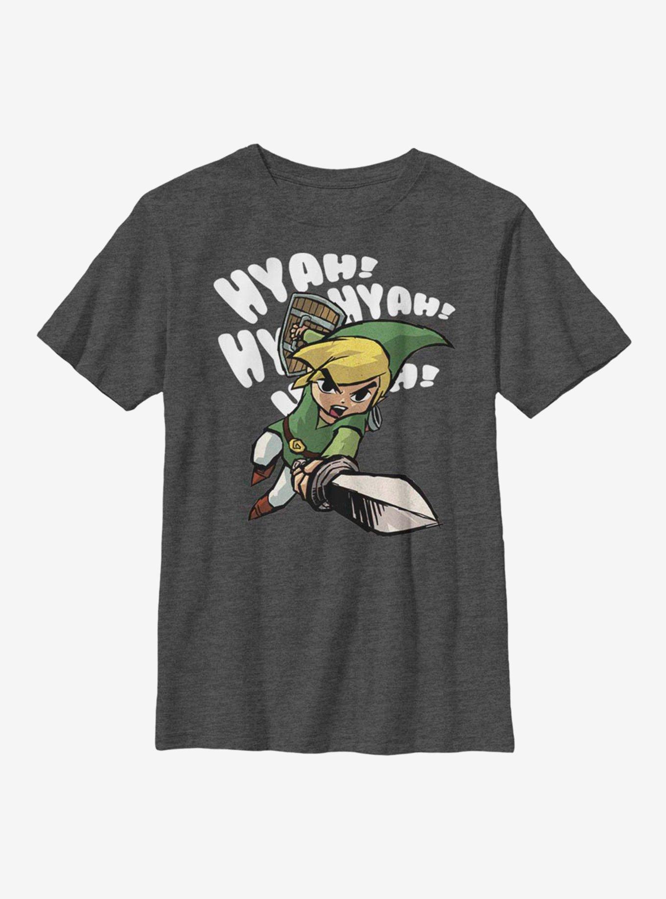 Nintendo The Legend Of Zelda Hyah Hyah Youth T-Shirt, CHAR HTR, hi-res