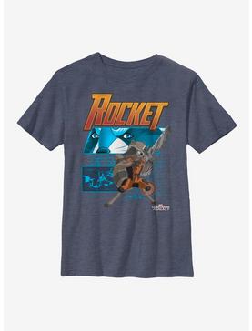 Marvel Guardians Of The Galaxy Rocket Diagram Youth T-Shirt, NAVY HTR, hi-res