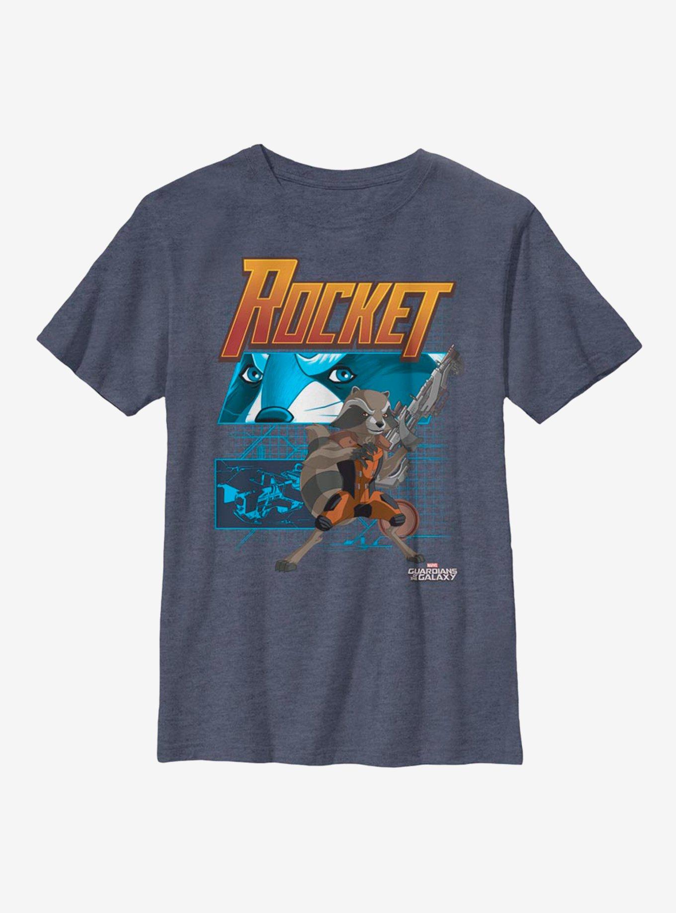 Marvel Guardians Of The Galaxy Rocket Diagram Youth T-Shirt, , hi-res