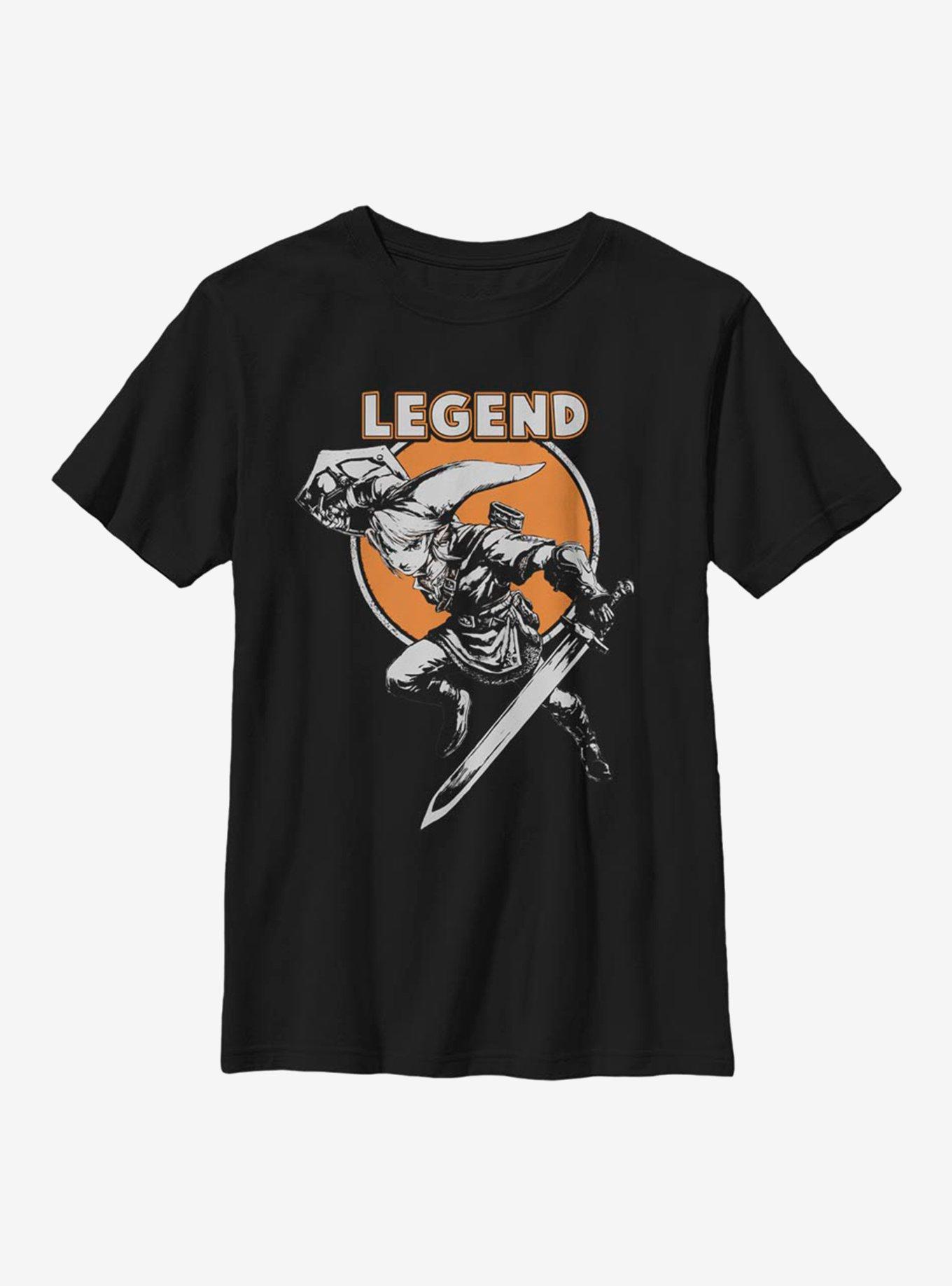 Nintendo The Legend Of Zelda Legendary Stance Youth T-Shirt, BLACK, hi-res