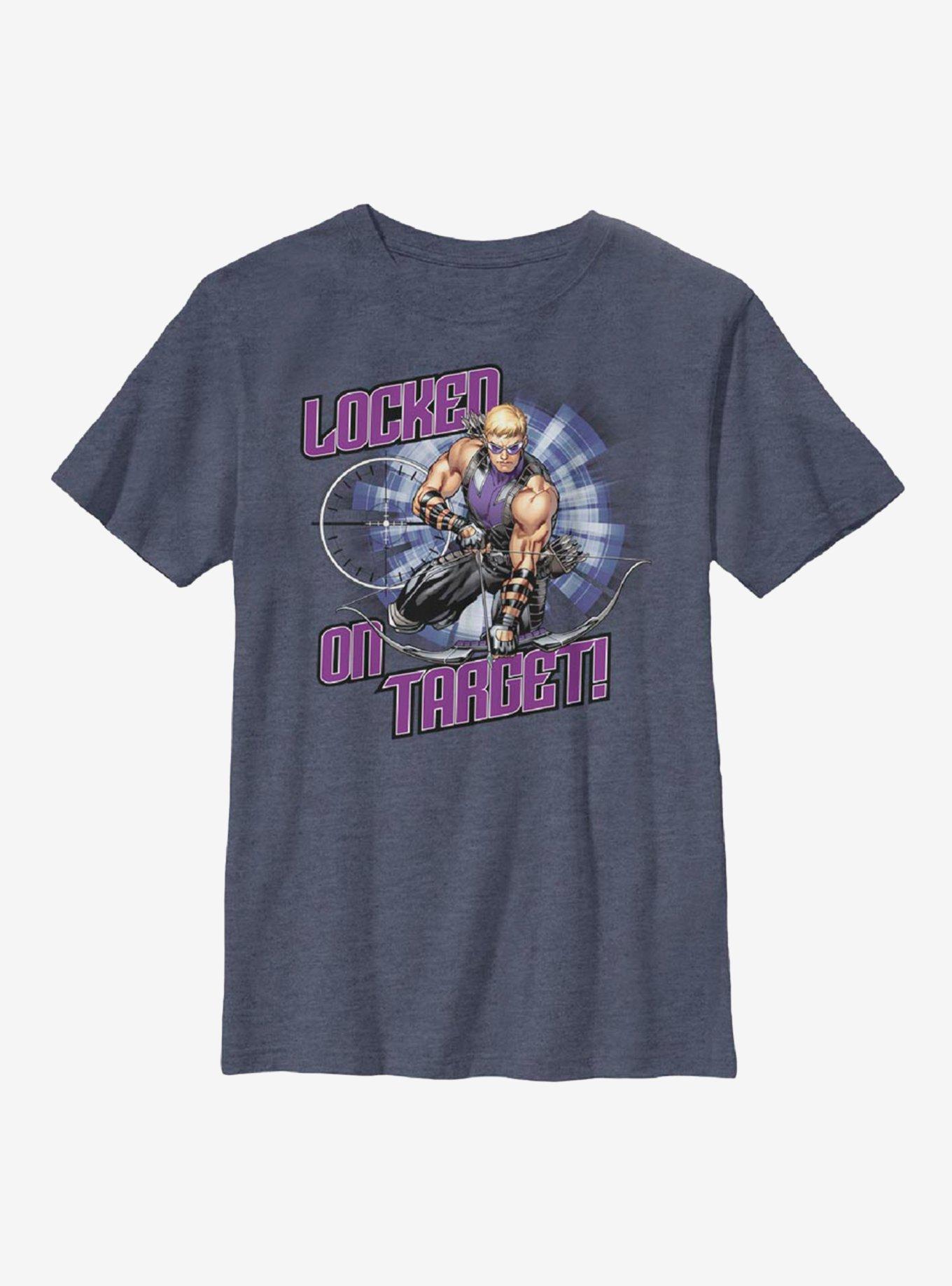 Marvel Hawkeye Targets Locked Youth T-Shirt, NAVY HTR, hi-res