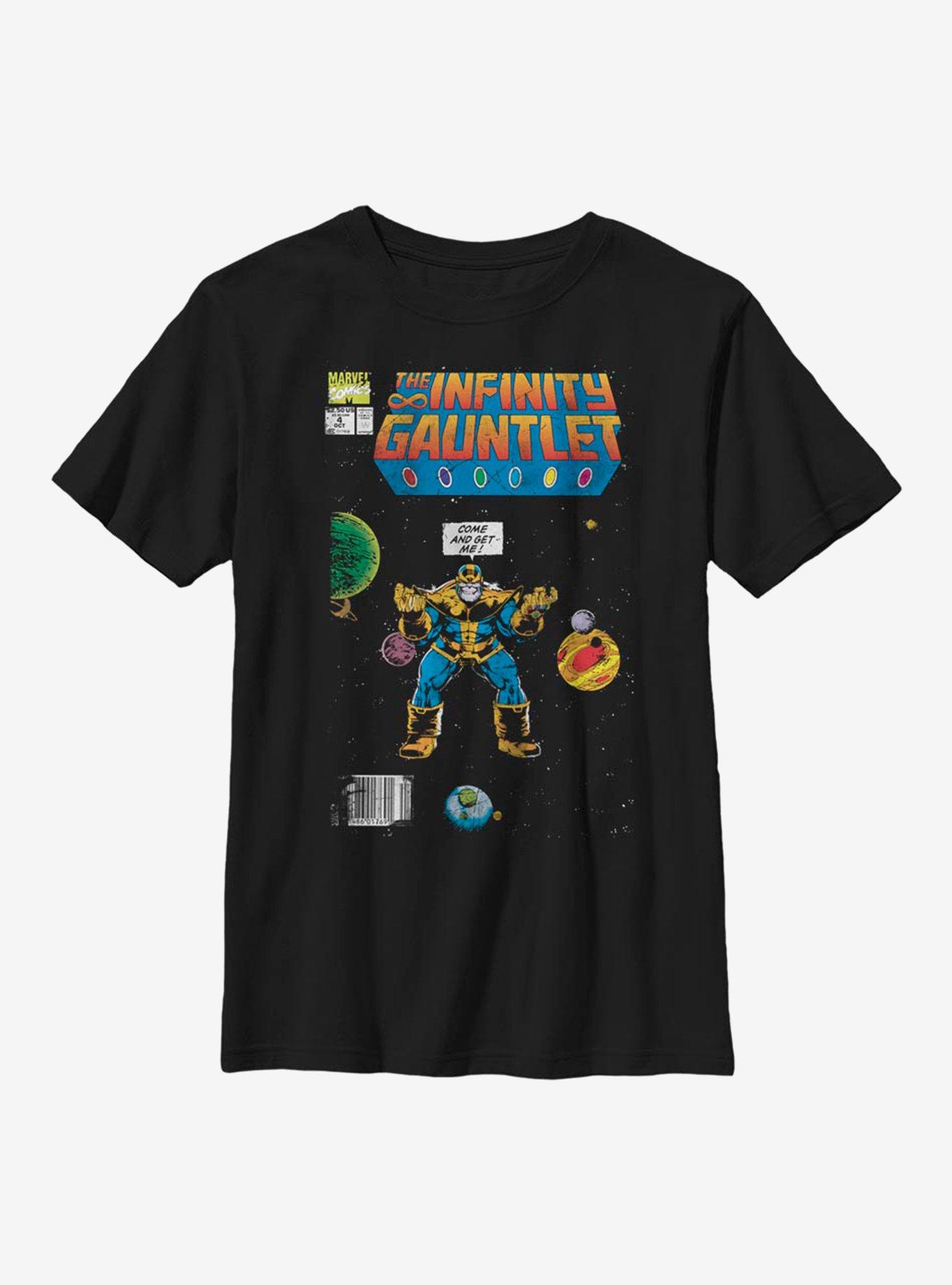 Marvel Avengers Thanos Comic Cover Youth T-Shirt, BLACK, hi-res