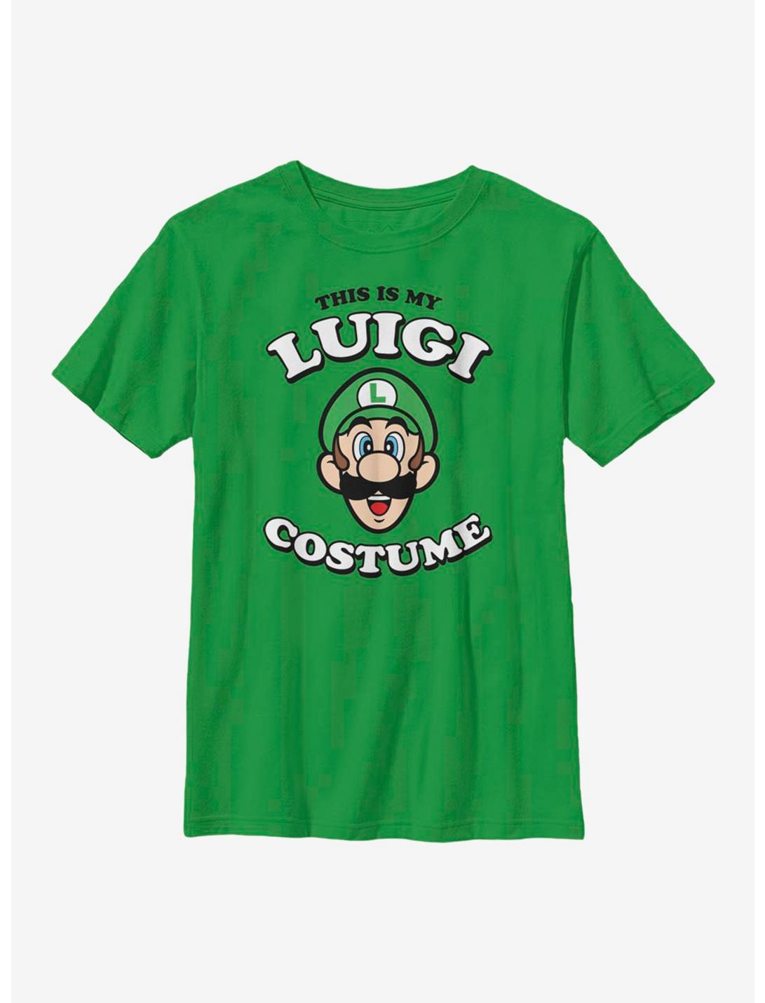 Nintendo Super Mario Luigi Costume Youth T-Shirt, KELLY, hi-res