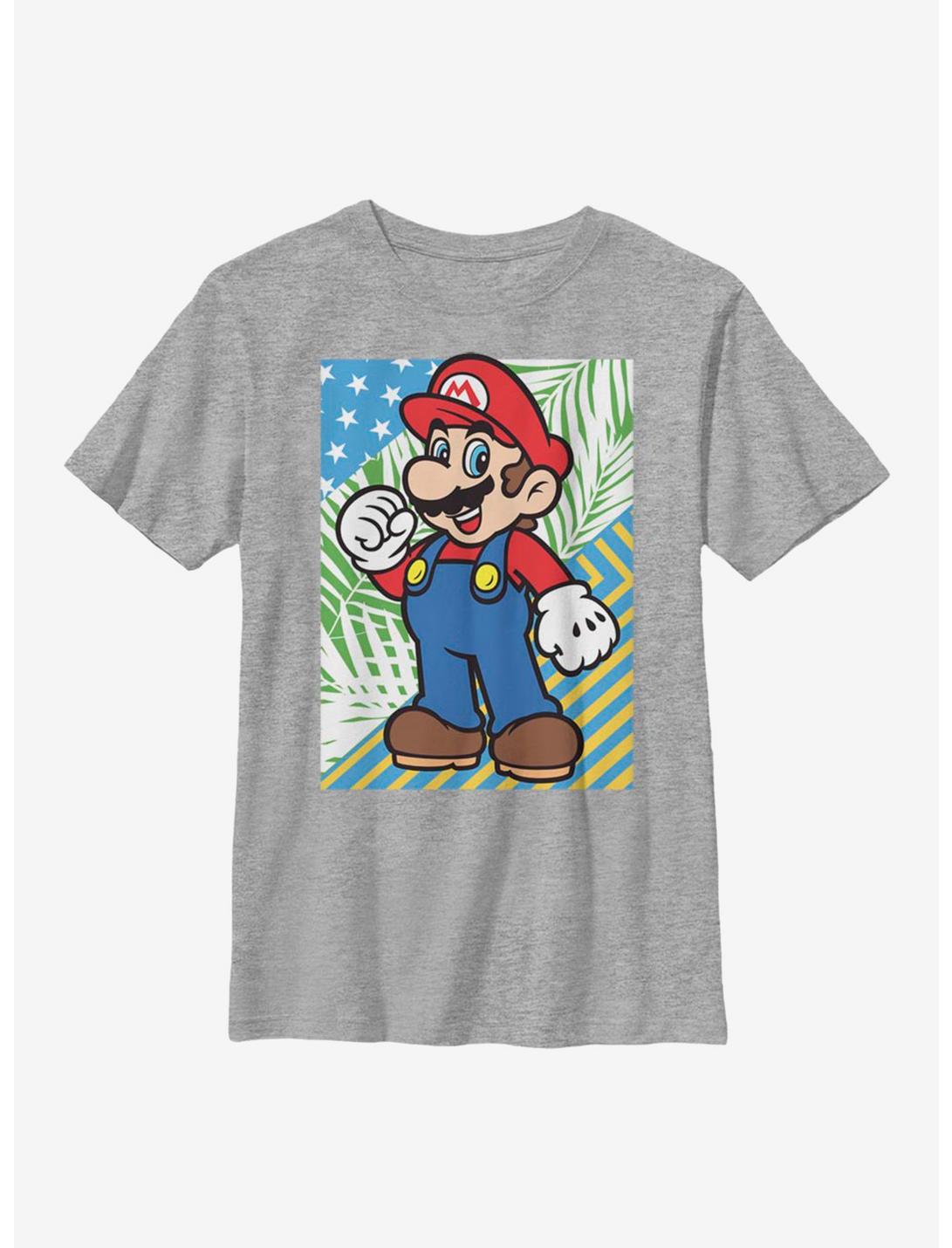 Nintendo Super Mario Flag Youth T-Shirt, ATH HTR, hi-res