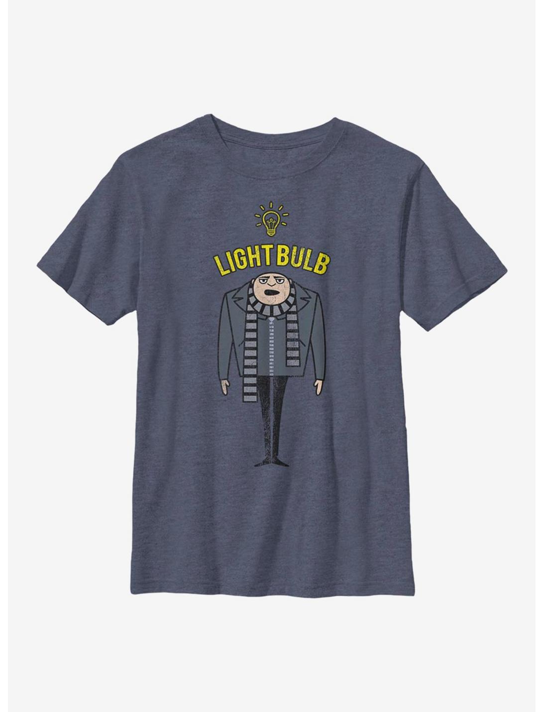 Despicable Me Minions Light Bulb Youth T-Shirt, NAVY HTR, hi-res