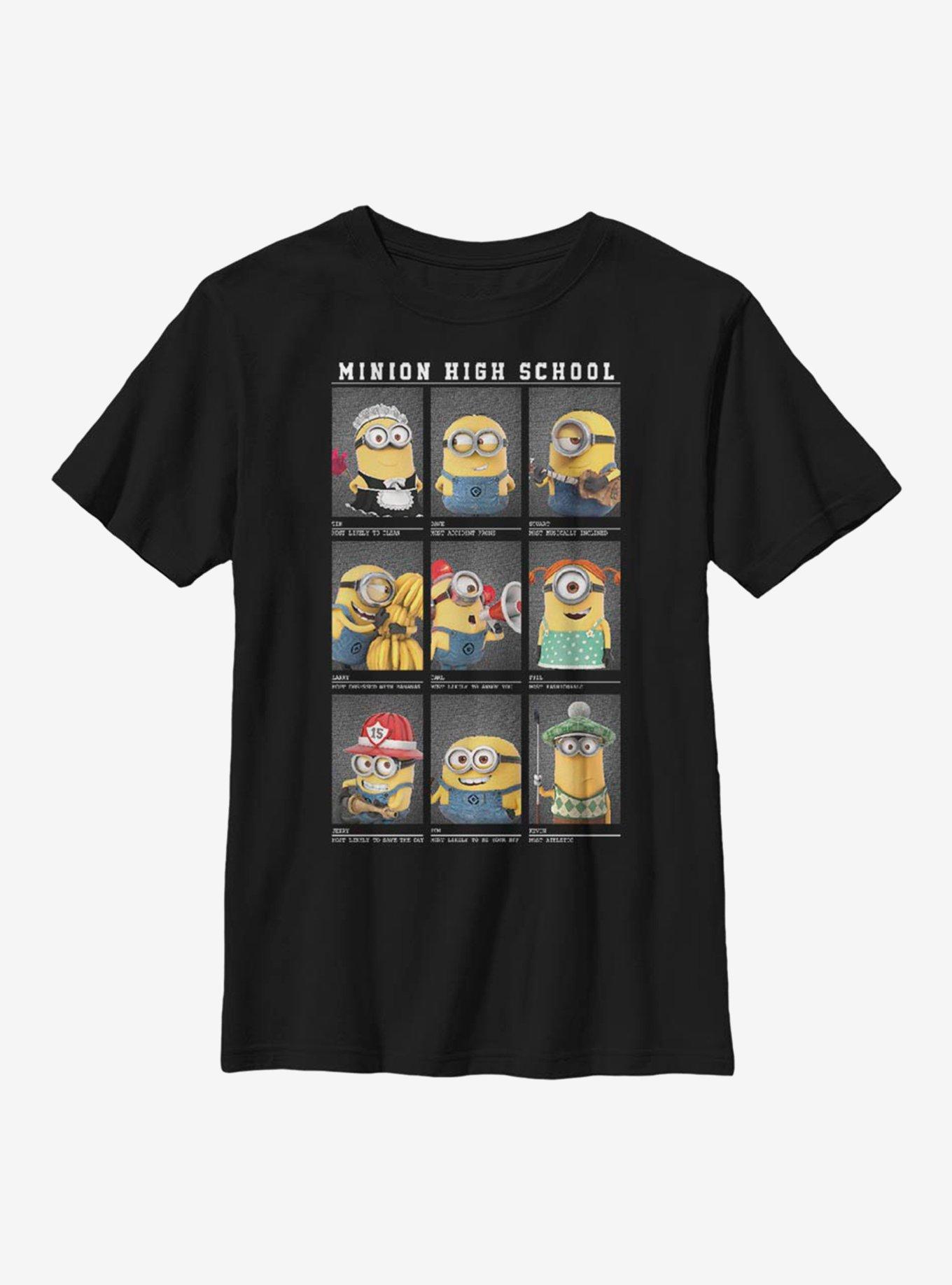 Despicable Me Minions Minion High School Youth T-Shirt, BLACK, hi-res