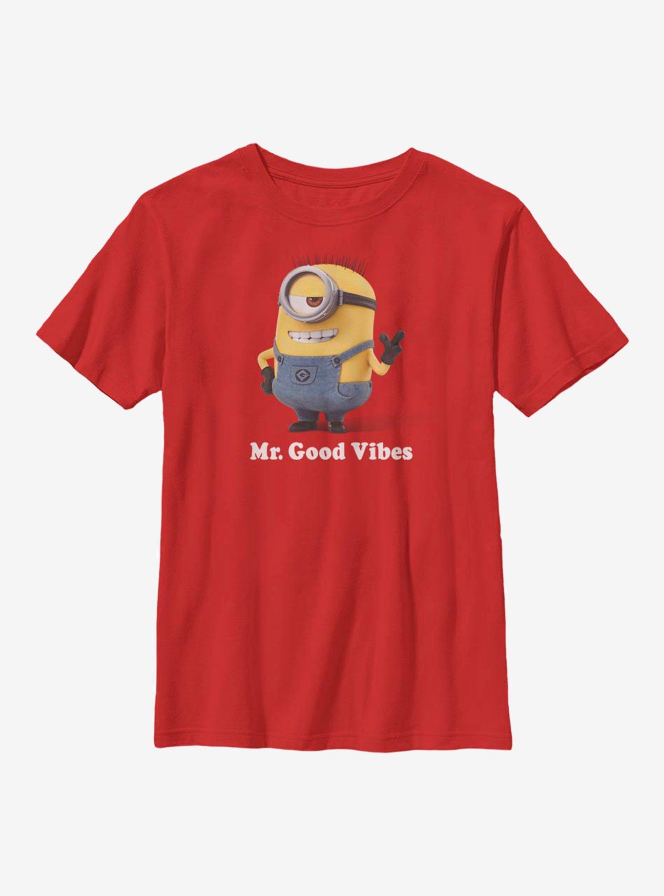 Despicable Me Minions Mr. Good Vibes Youth T-Shirt, RED, hi-res