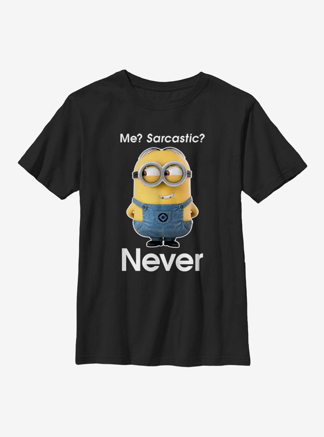 Despicable Me Minions Never Sarcastic Youth T-Shirt, , hi-res