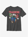 Nintendo Super Mario Team Work Youth T-Shirt, CHAR HTR, hi-res