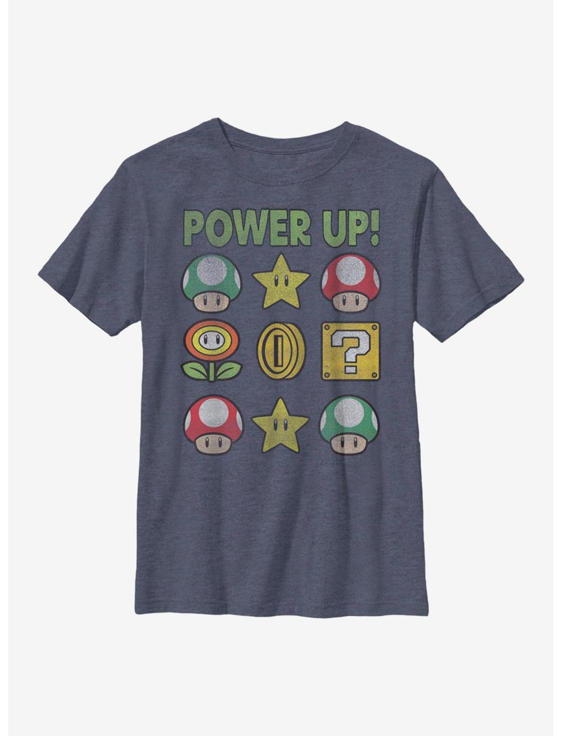 Nintendo Super Mario Power Youth T-Shirt, NAVY HTR, hi-res