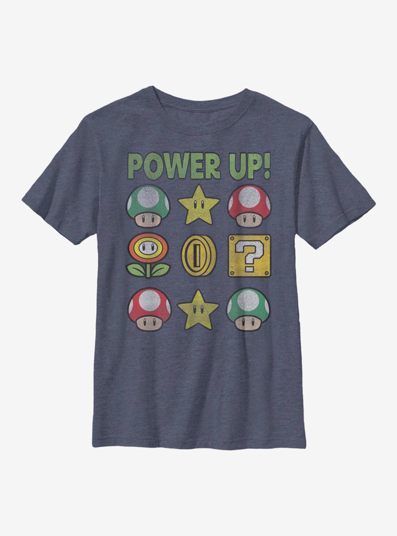 Nintendo Super Mario Power Youth T-Shirt, NAVY HTR, hi-res
