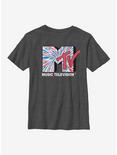 MTV Americana Tie Dye Youth T-Shirt, CHAR HTR, hi-res