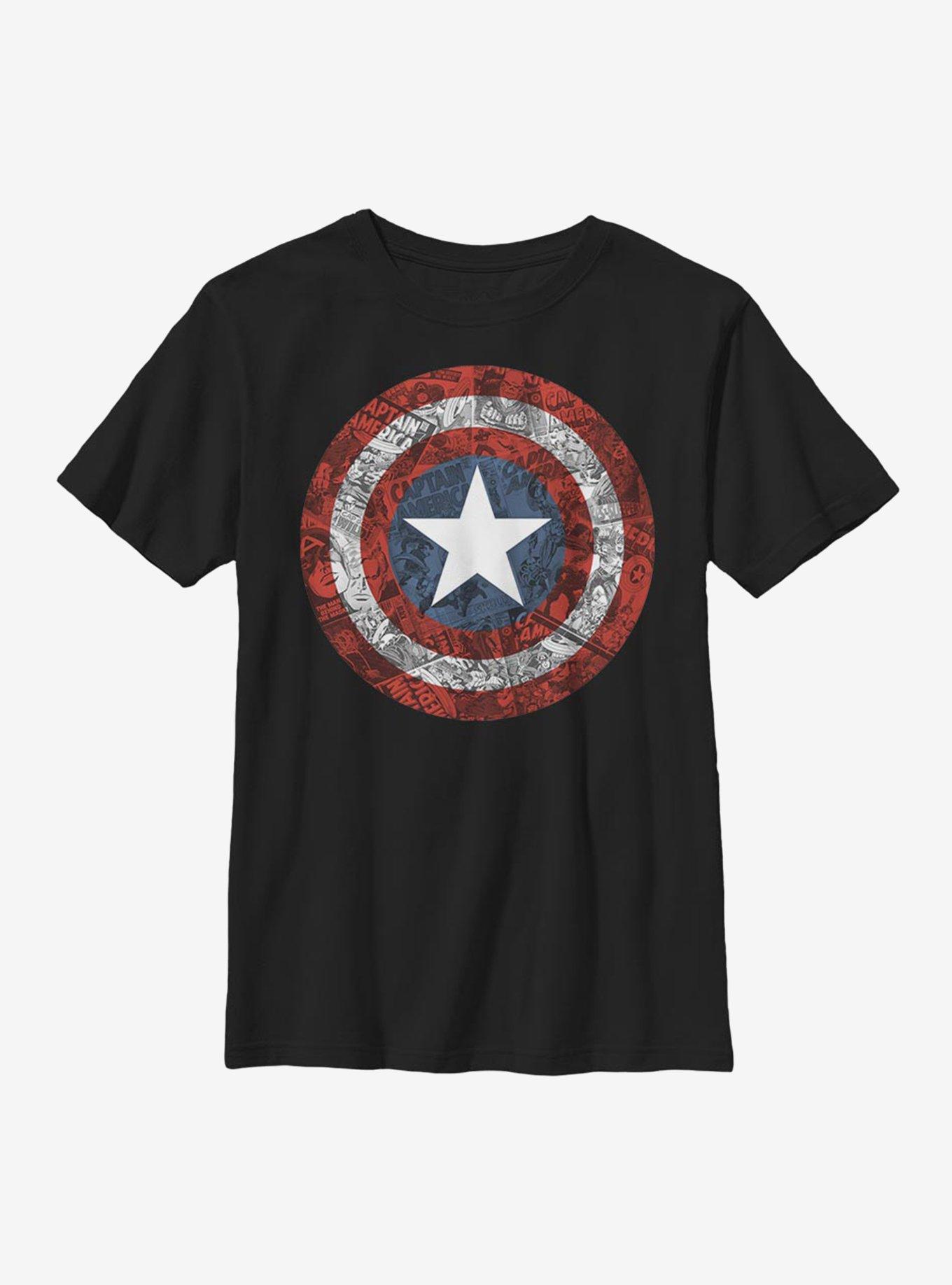 Marvel Captain America Comic Book Shield Youth T-Shirt, , hi-res