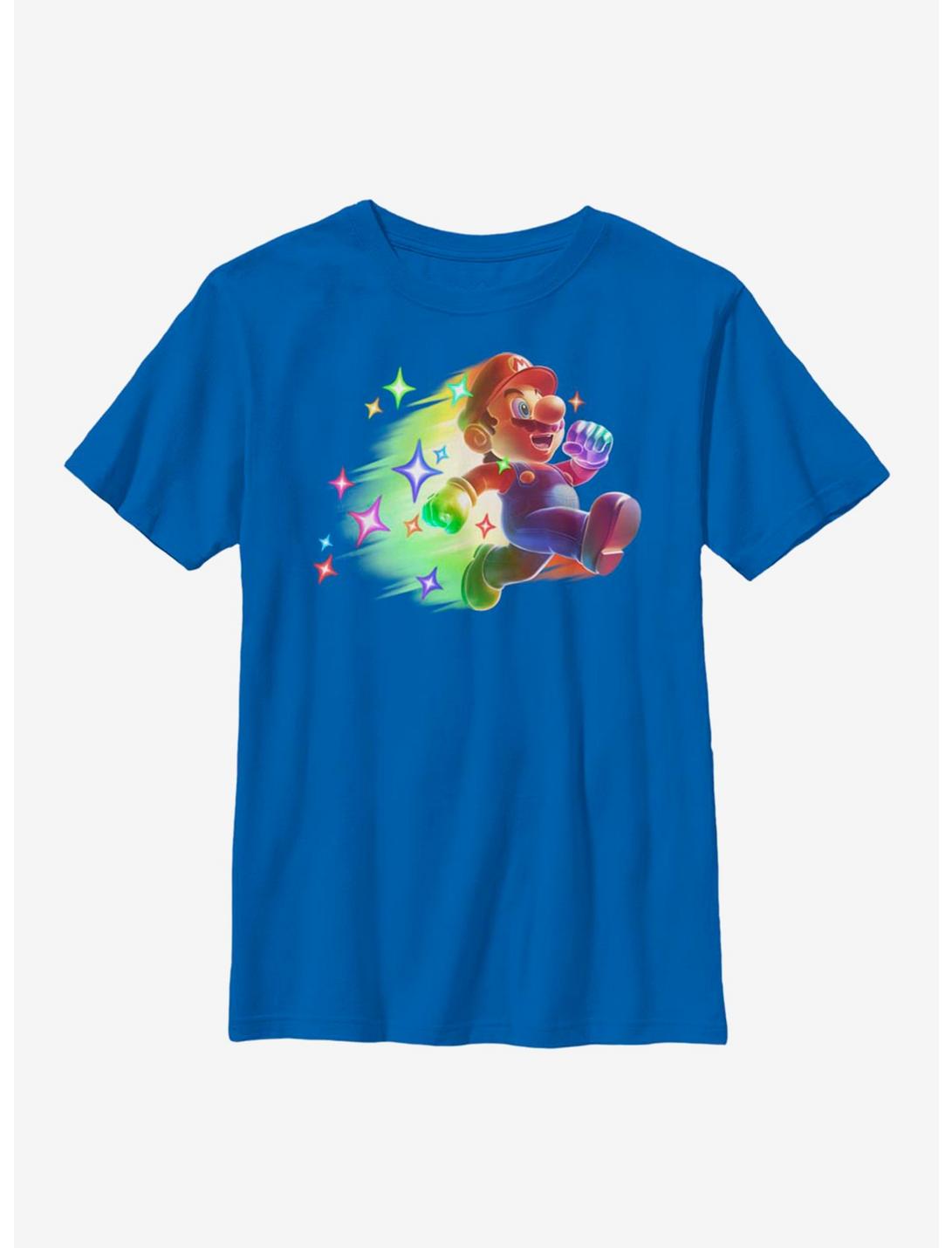 Nintendo Super Mario Rainbow Deluxe Youth T-Shirt, ROYAL, hi-res