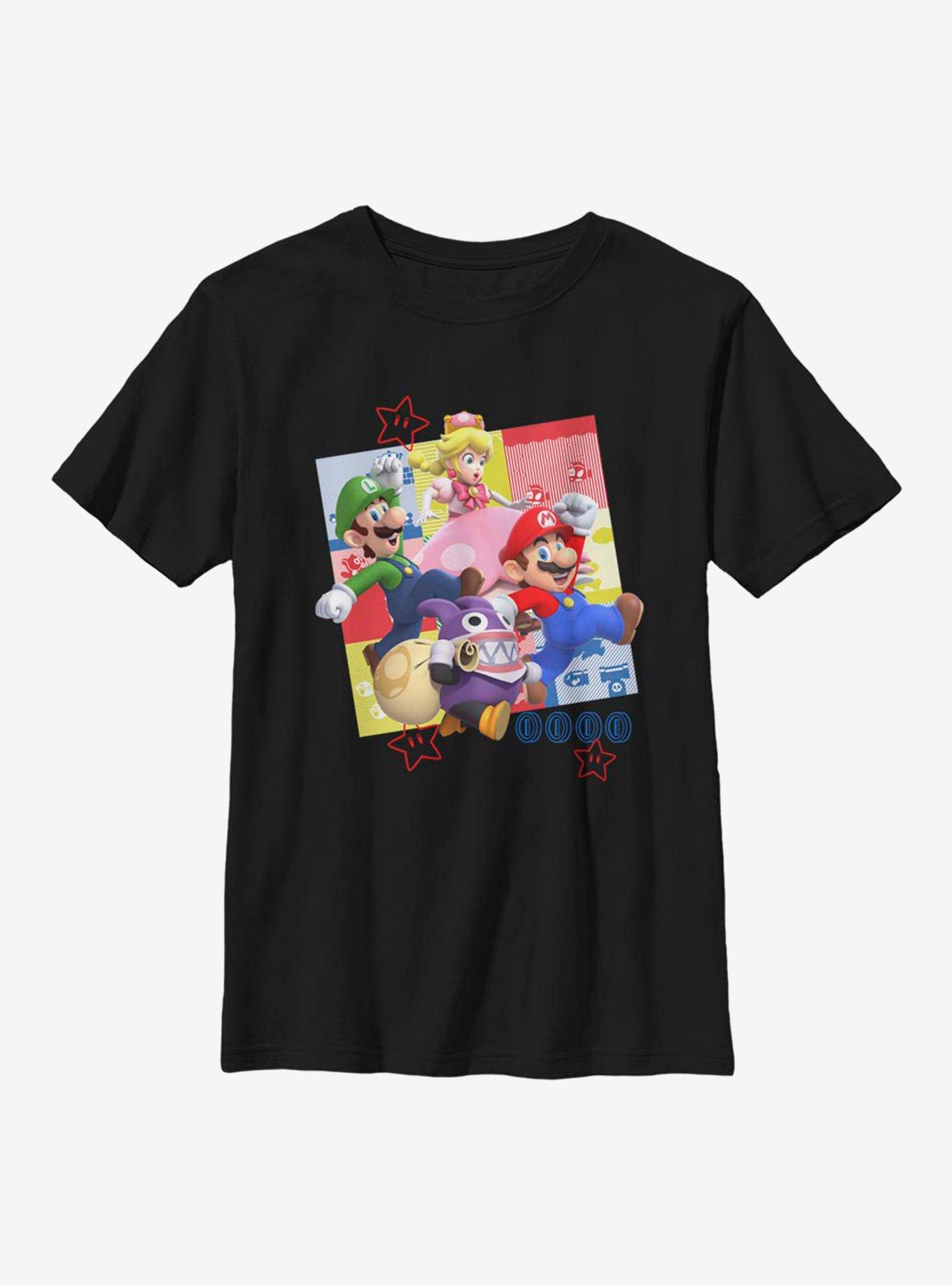 Nintendo Super Mario Two Tone Jum Youth T-Shirt - BLACK | BoxLunch