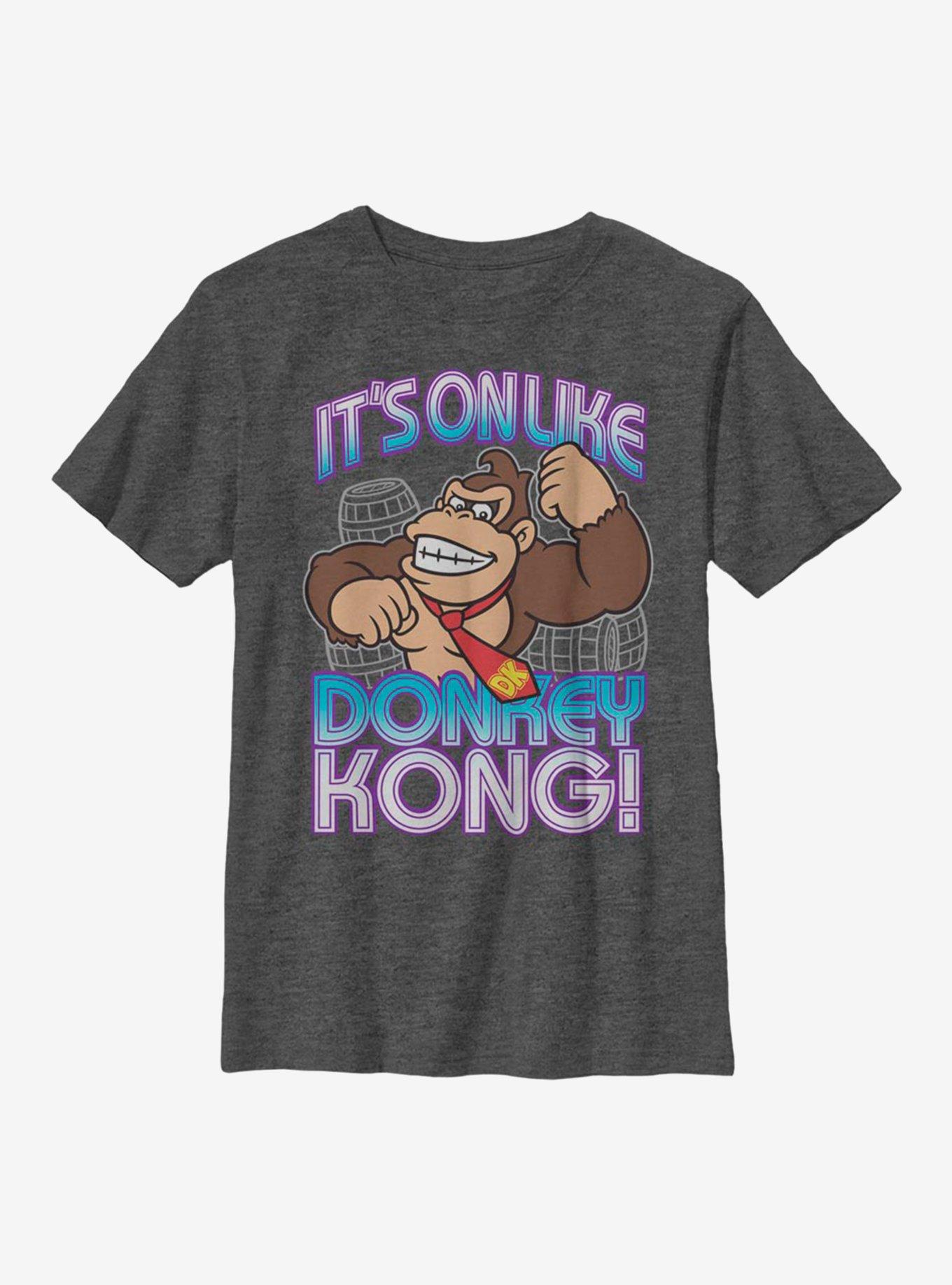 Nintendo Donkey Kong Its On Youth T-Shirt, CHAR HTR, hi-res
