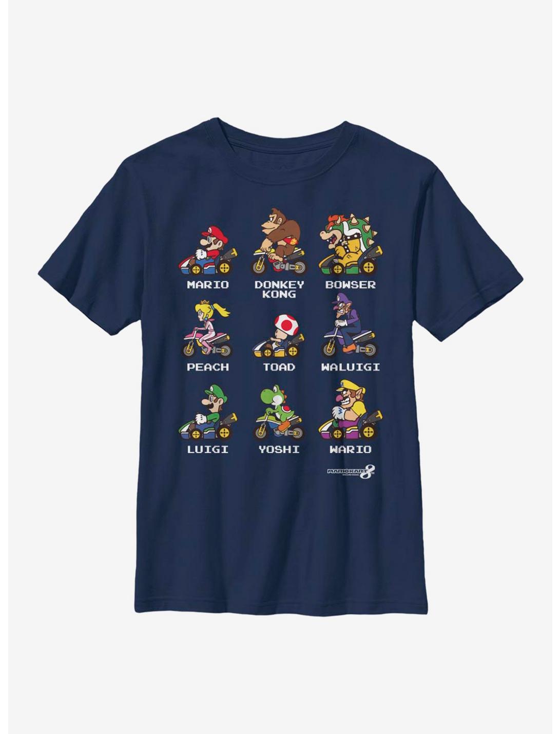 Nintendo Super Mario Kart Racers Youth T-Shirt, NAVY, hi-res