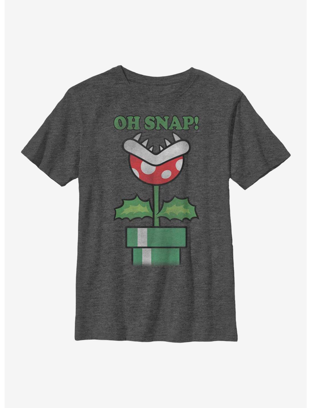 Super Mario Oh Snap Oh Youth T-Shirt, CHAR HTR, hi-res