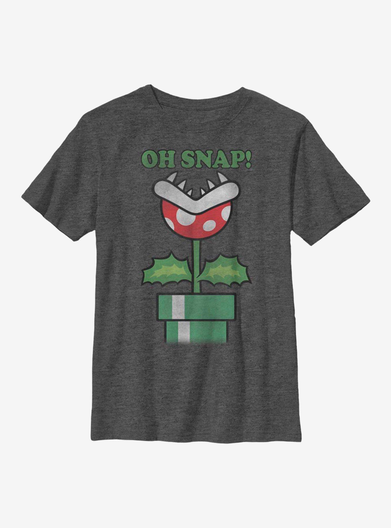 Super Mario Oh Snap Oh Youth T-Shirt, CHAR HTR, hi-res
