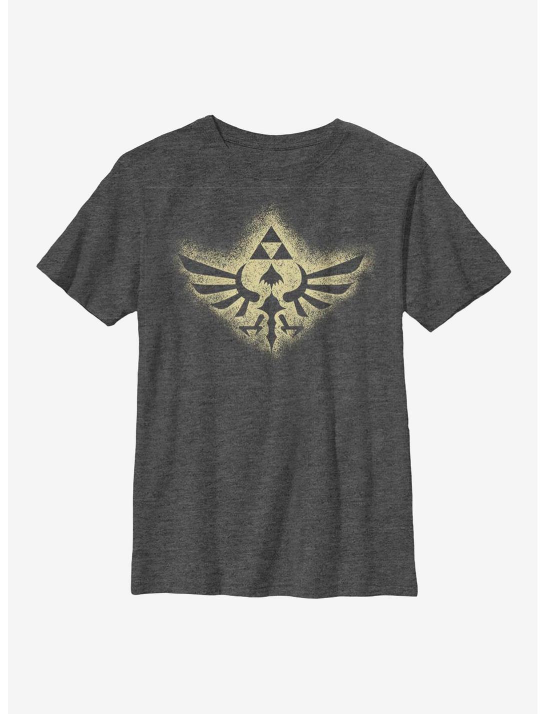 Nintendo The Legend Of Zelda Soaring Triforce Youth T-Shirt, CHAR HTR, hi-res