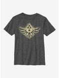 Nintendo The Legend Of Zelda Soaring Triforce Youth T-Shirt, CHAR HTR, hi-res