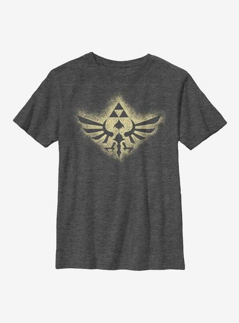 Nintendo The Legend Of Zelda Soaring Triforce Youth T-Shirt - GREY ...