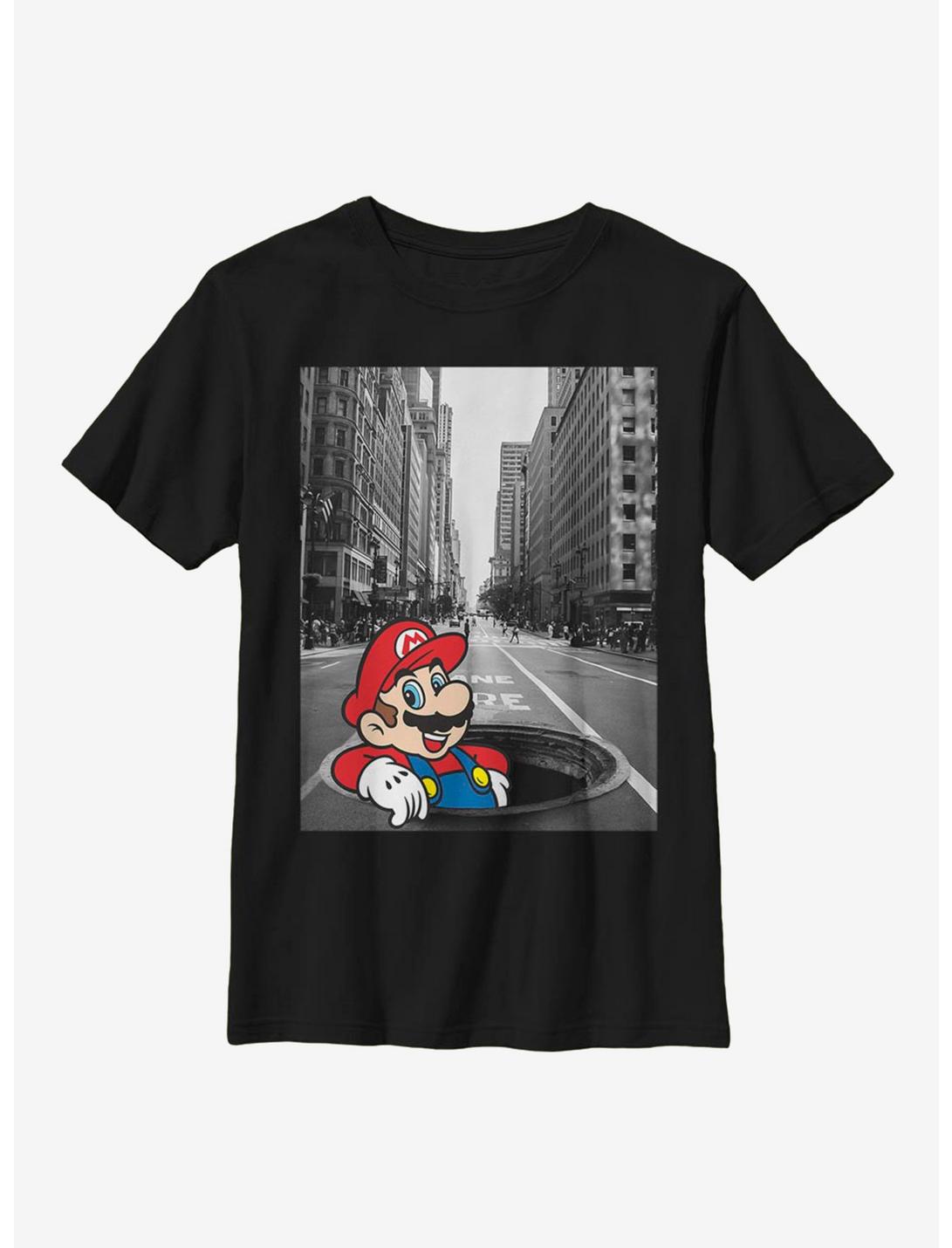 Nintendo Super Mario Street Thinker Youth T-Shirt, BLACK, hi-res
