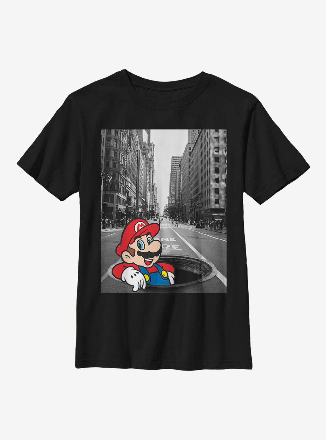 Nintendo Super Mario Street Thinker Youth T-Shirt, BLACK, hi-res
