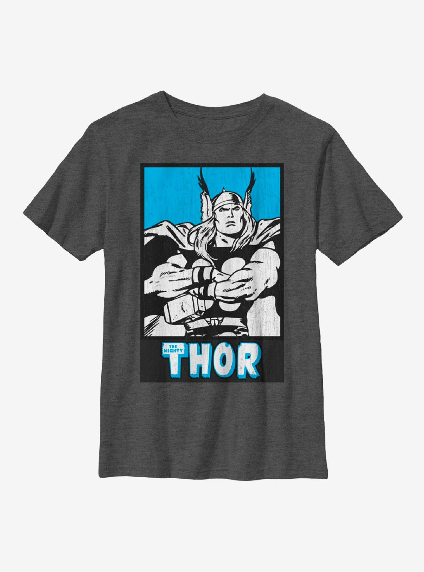 Marvel Thor Poster Youth T-Shirt, CHAR HTR, hi-res