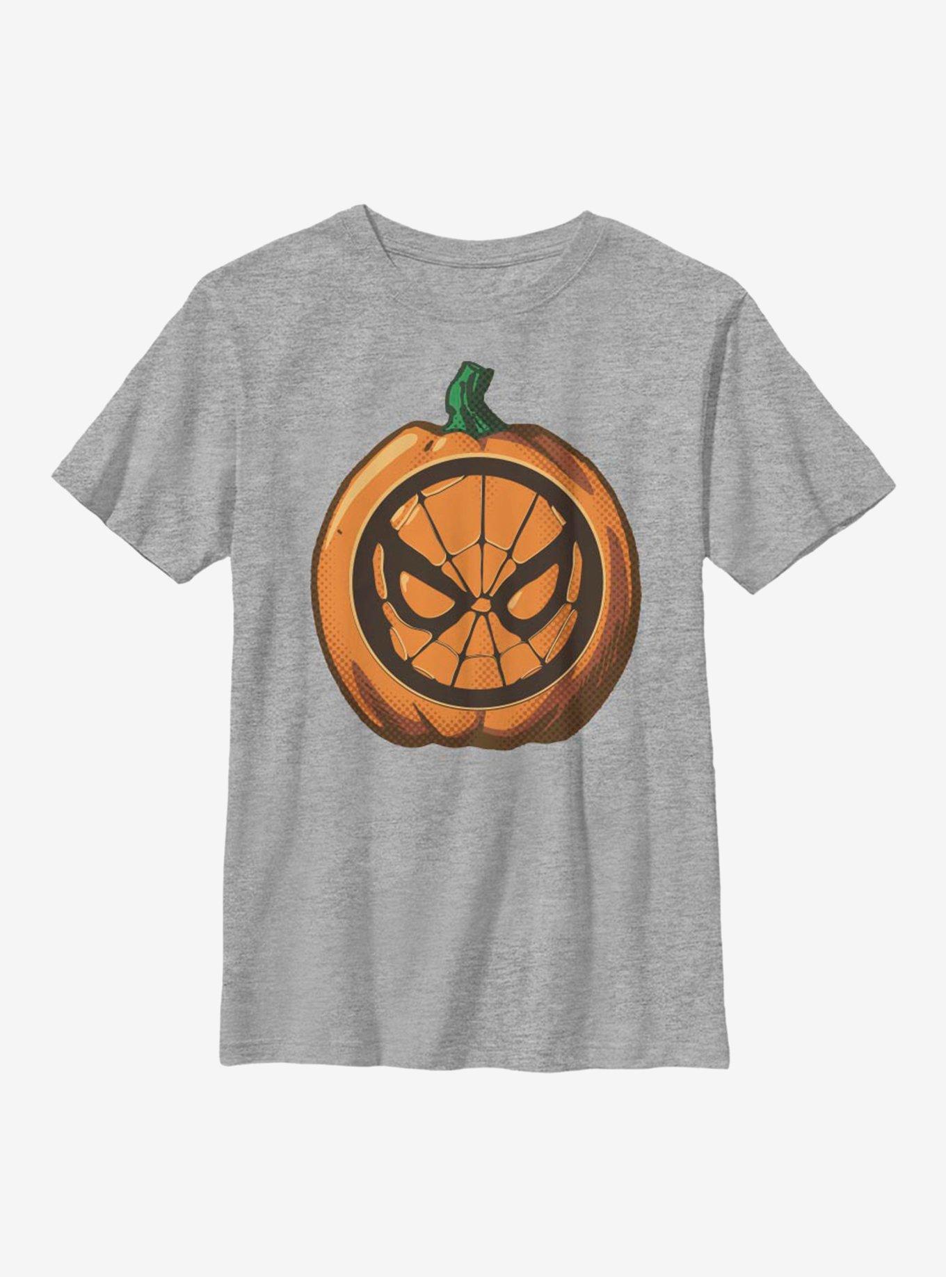 Marvel Spider-Man Spider Pumpkin Youth T-Shirt, ATH HTR, hi-res