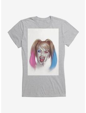 DC Comics Batman Harley Quinn Art Girls T-Shirt, HEATHER, hi-res