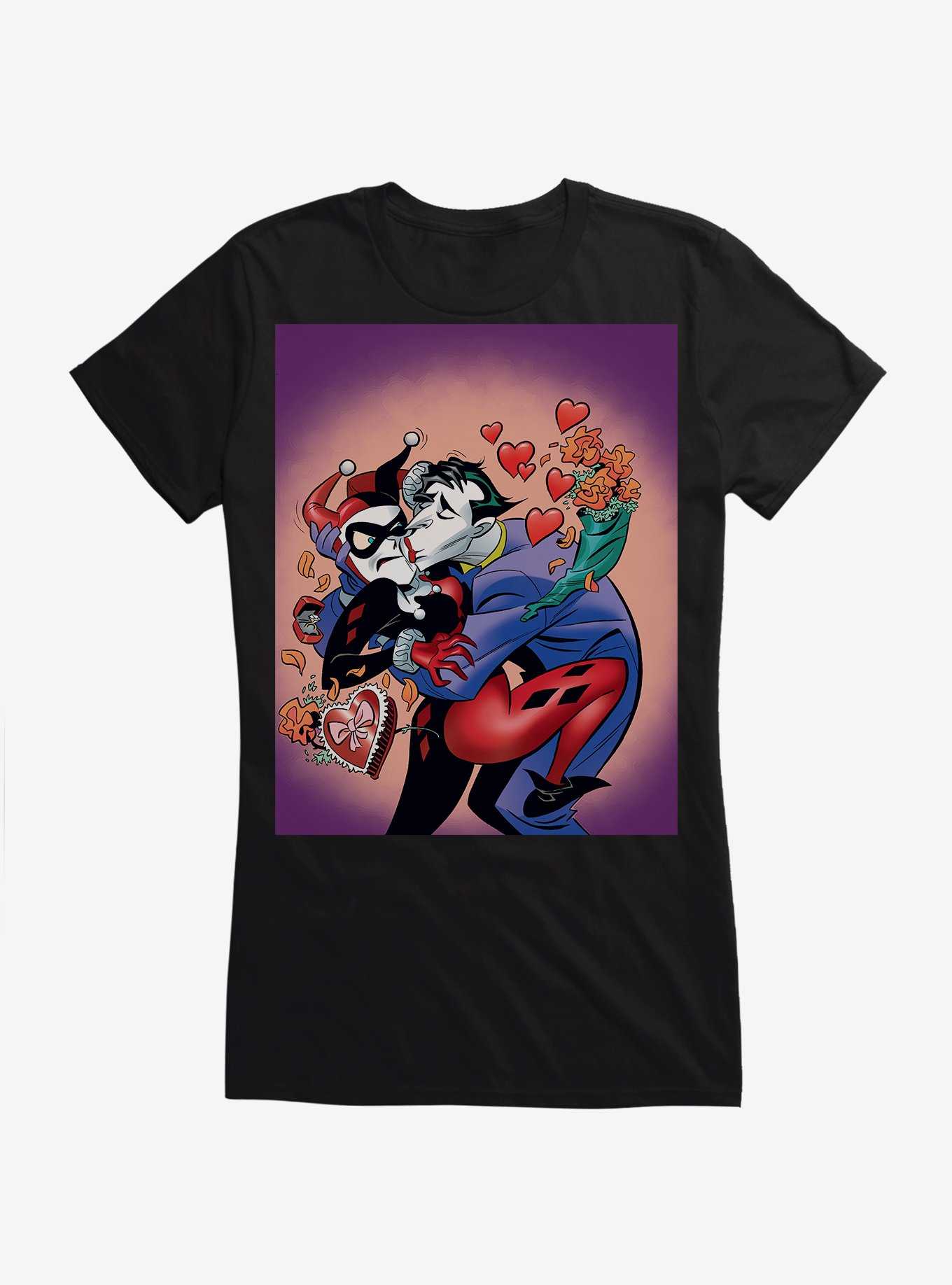 DC Comics Batman Harley Quinn The Joker Valentines Girls T-Shirt, , hi-res