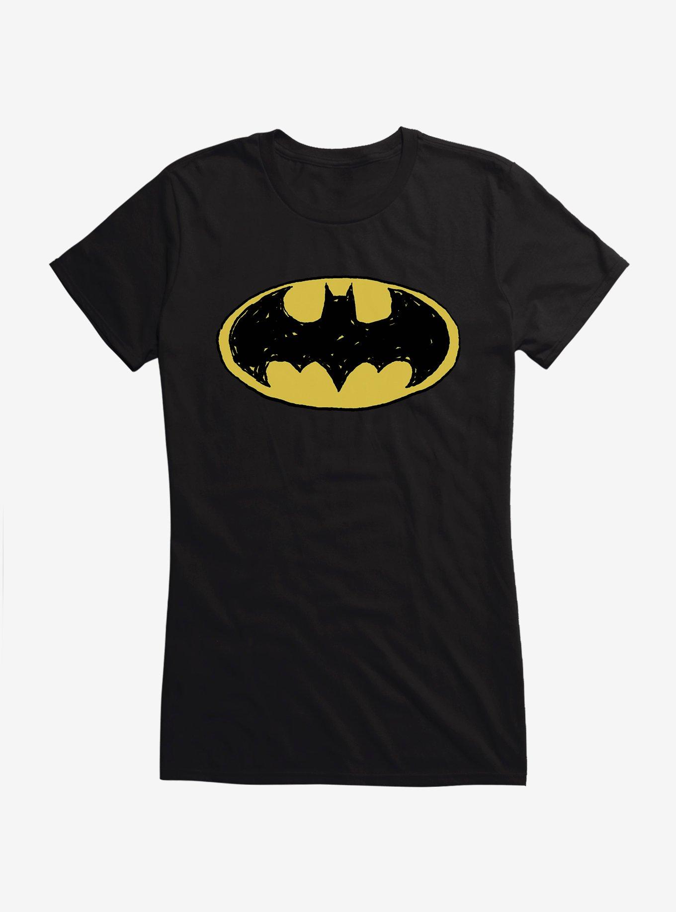 DC Comics Batman Bat Signal Logo Girls T-Shirt, BLACK, hi-res