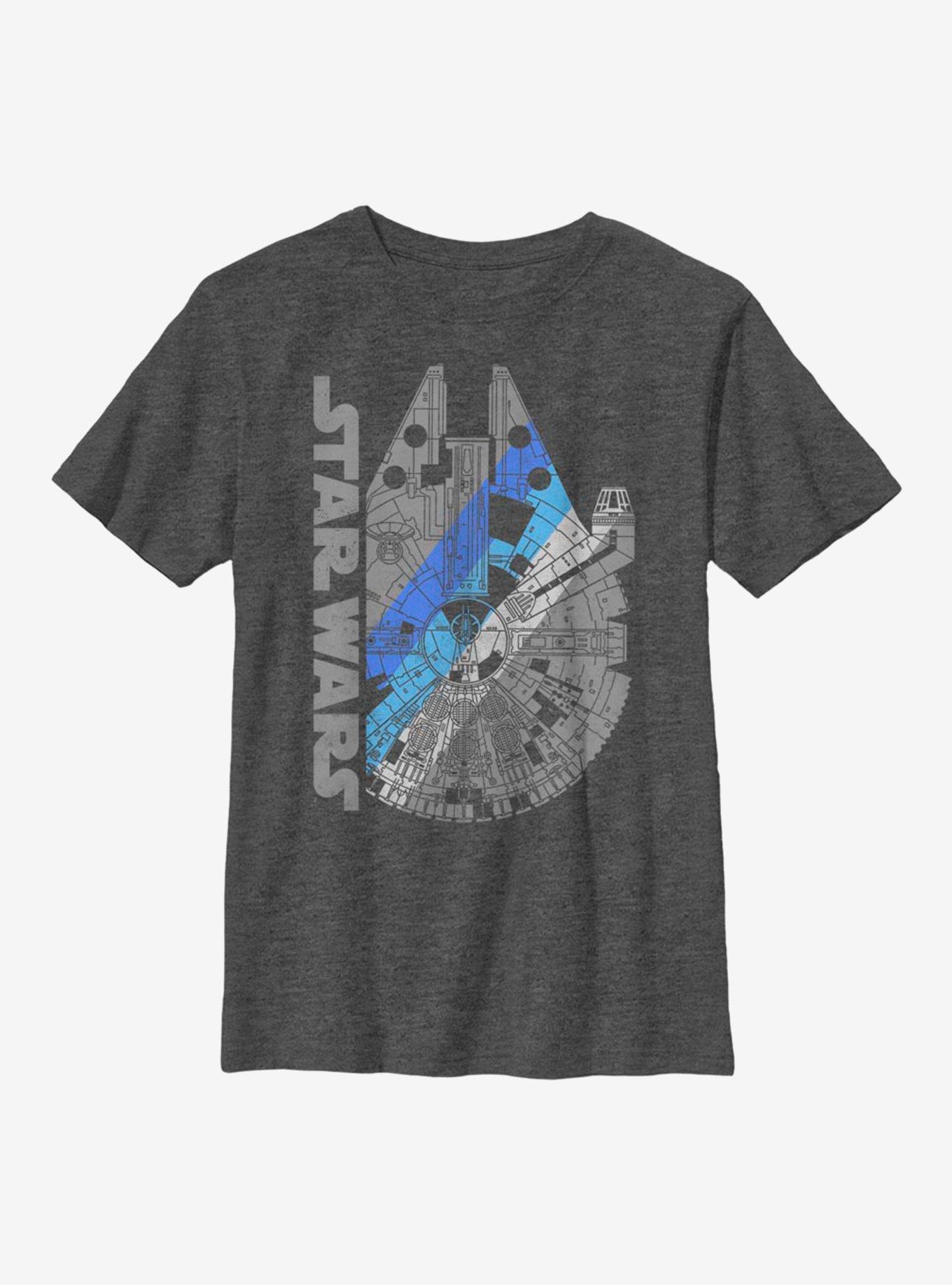 Star Wars 2 Fast 2 Falcon Youth T-Shirt, CHAR HTR, hi-res
