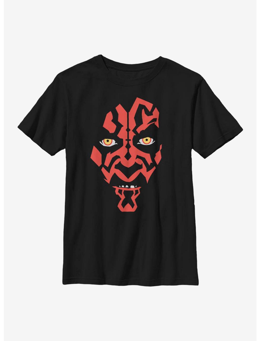 Star Wars Darth Maul Face Youth T-Shirt, BLACK, hi-res