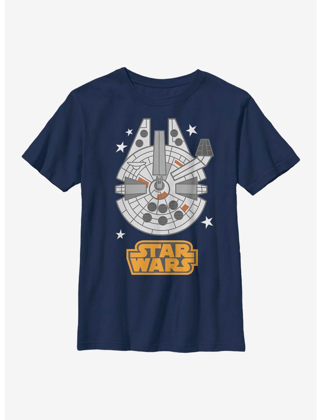 Star Wars Falcon Emoji Youth T-Shirt, NAVY, hi-res
