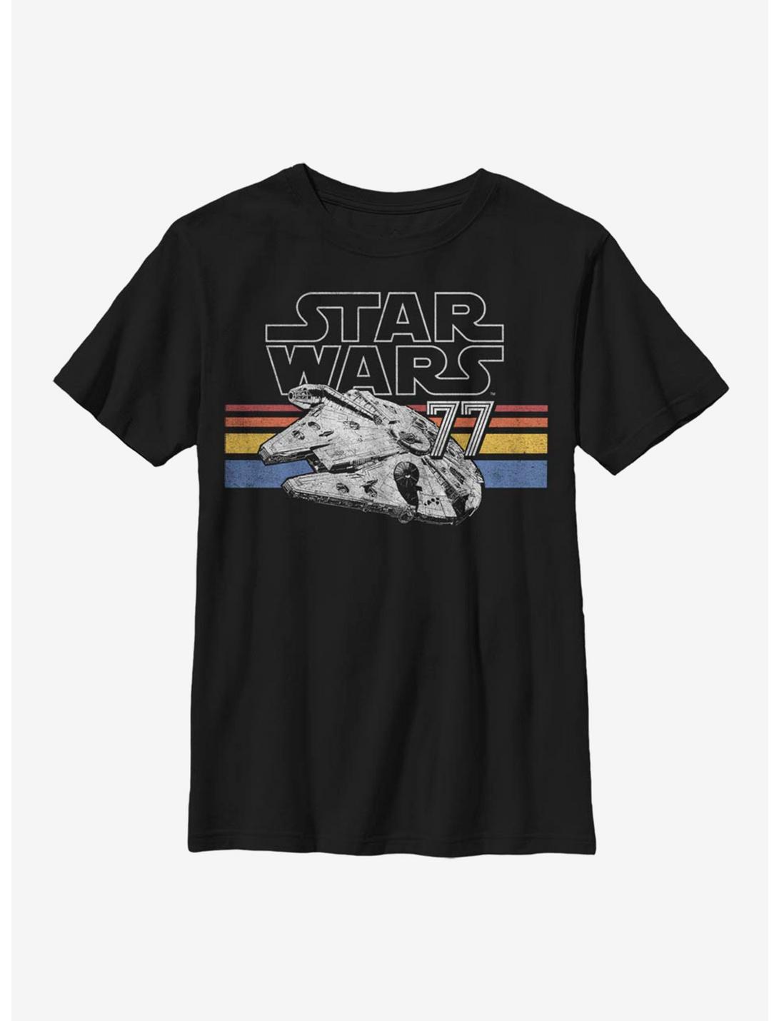 Star Wars Falcon Stripes Youth T-Shirt, BLACK, hi-res