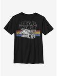 Star Wars Falcon Stripes Youth T-Shirt, BLACK, hi-res