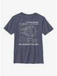 Star Wars Falcon Design Youth T-Shirt, NAVY HTR, hi-res