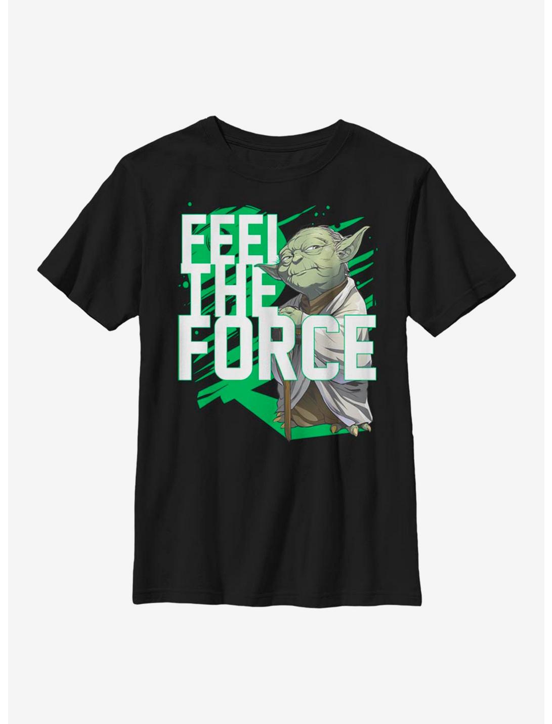 Star Wars Force Stack Yoda Youth T-Shirt, BLACK, hi-res