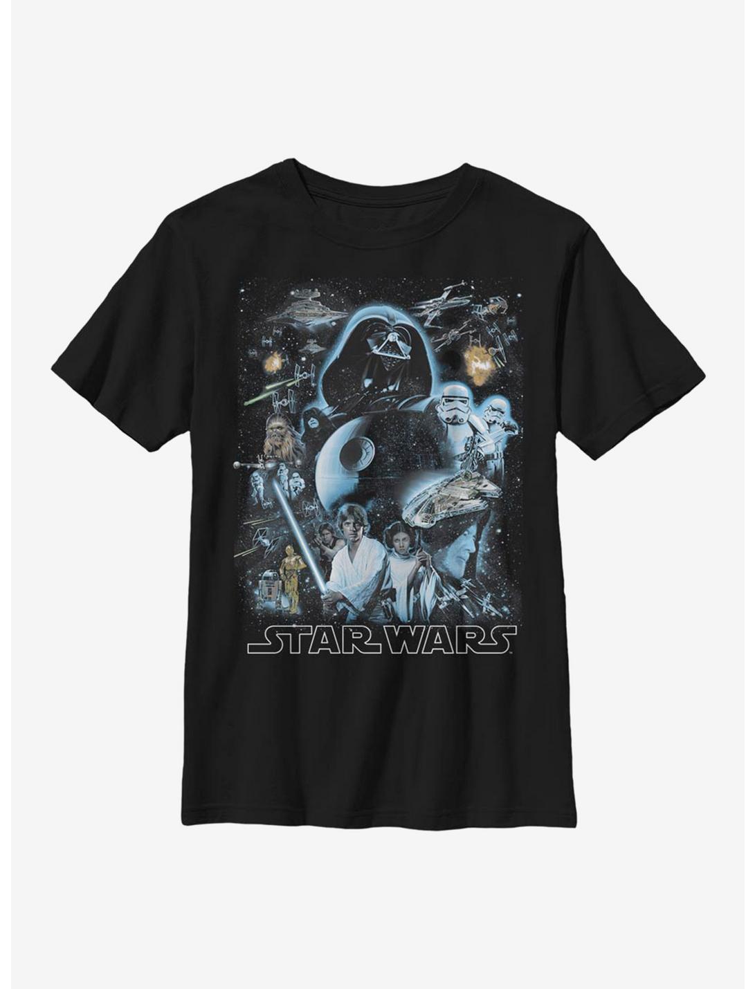 Star Wars Galaxy of Stars Youth T-Shirt, BLACK, hi-res