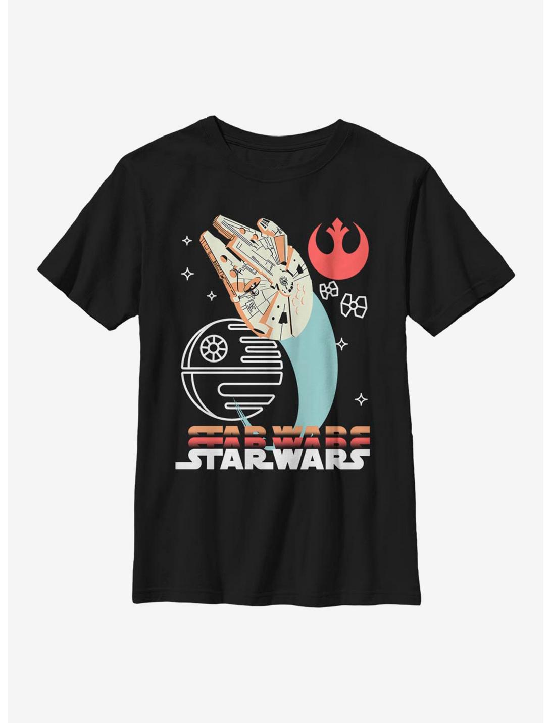 Star Wars Neon Space Youth T-Shirt, BLACK, hi-res