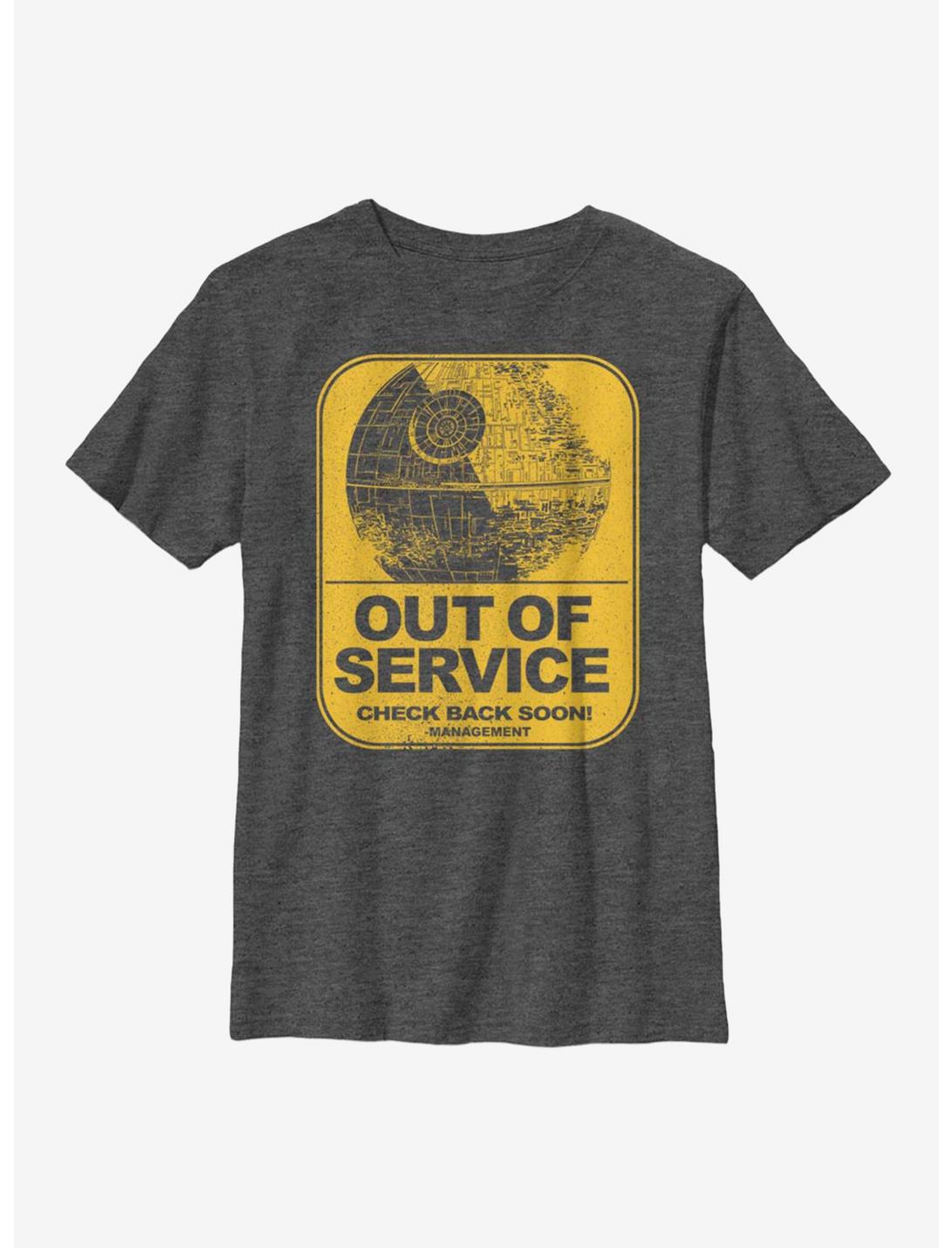 Star Wars Out Of Service Youth T-Shirt, CHAR HTR, hi-res