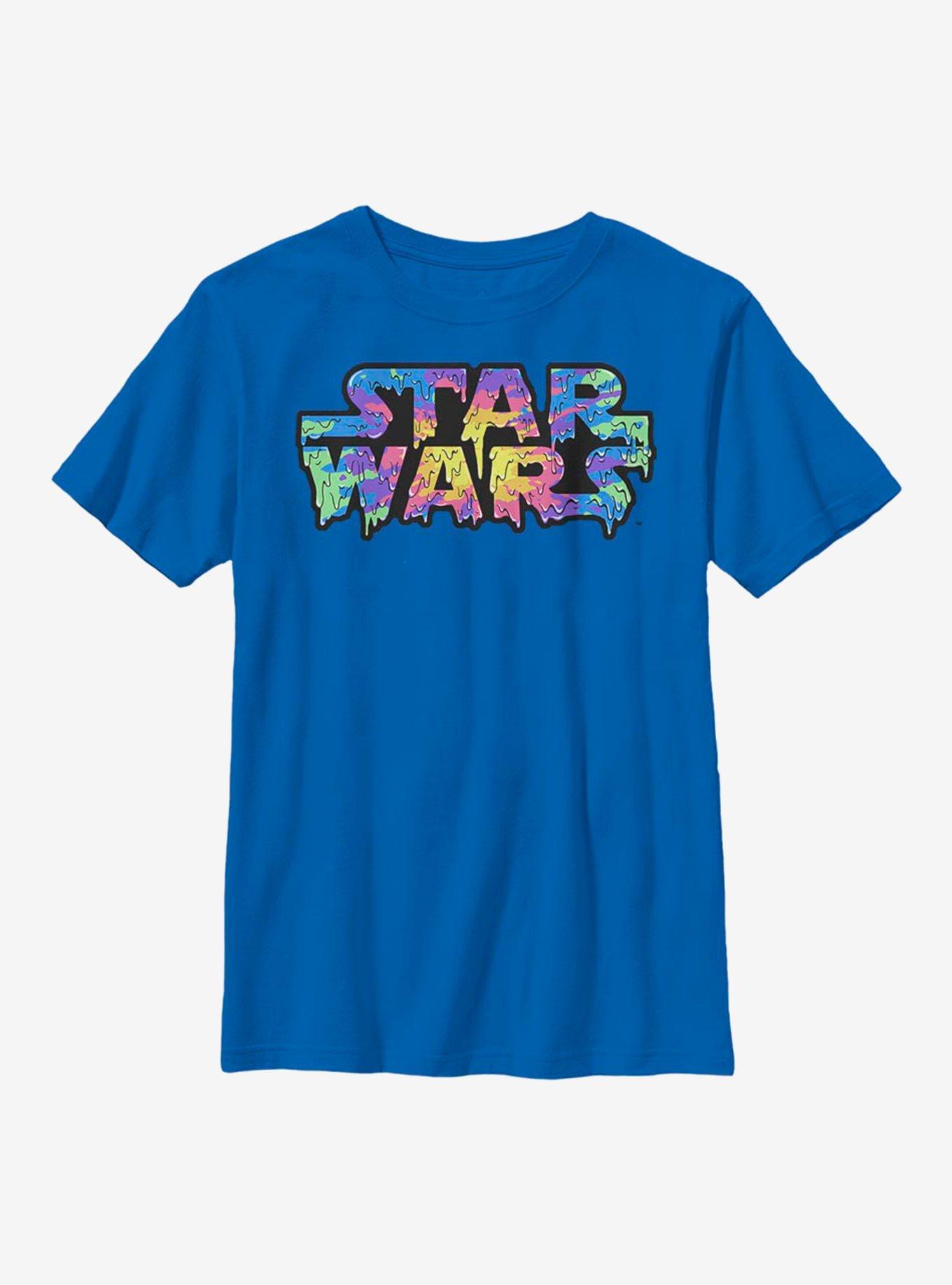 Star Wars Rainbow Drip Logo Youth T-Shirt, ROYAL, hi-res