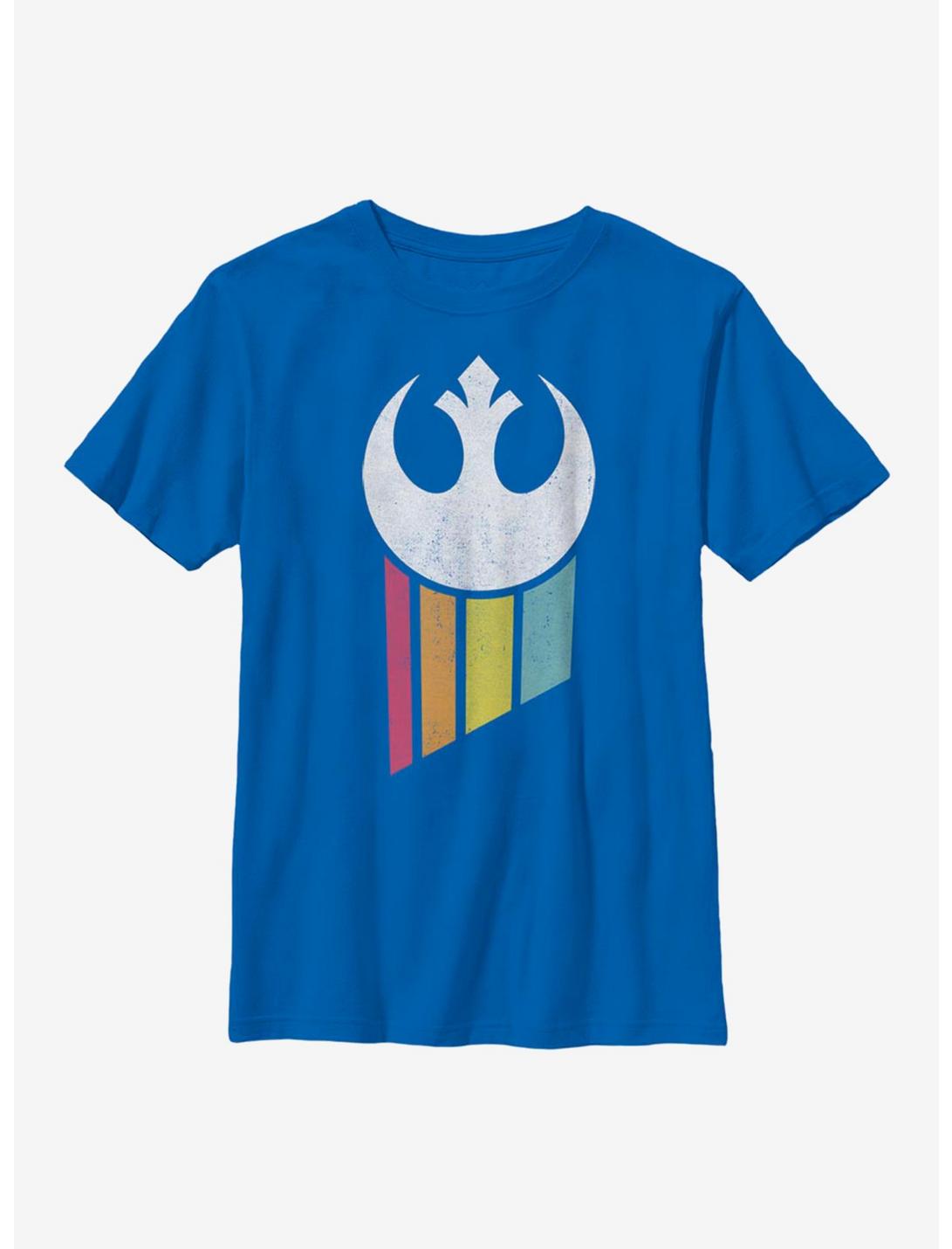 Star Wars Rainbow Rebel Logo Youth T-Shirt, ROYAL, hi-res