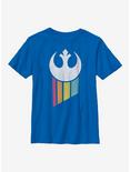 Star Wars Rainbow Rebel Logo Youth T-Shirt, ROYAL, hi-res