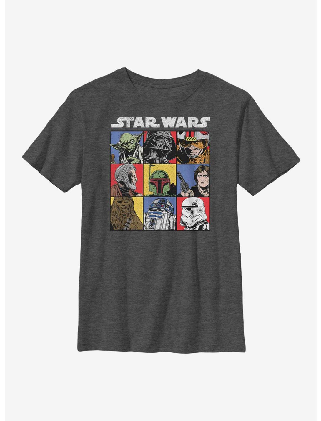 Star Wars Vintage Boxes Youth T-Shirt, CHAR HTR, hi-res